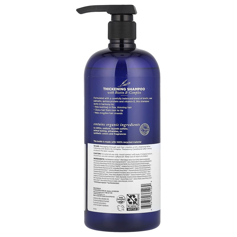 Avalon Organics Biotin B-Complex Thickening Shampoo for Fuller, Stronger Hair