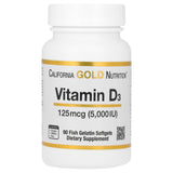 California Gold Nutrition High Potency Vitamin D3 5000 IU Fish Gelatin Softgels 90 Count