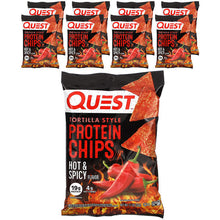 Load image into Gallery viewer, Quest Nutrition Hot &amp; Spicy Tortilla Style Protein Chips - High Protein Low Carb Snack 8-Pack