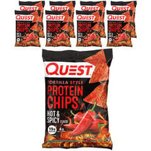 Load image into Gallery viewer, Quest Nutrition Hot &amp; Spicy Tortilla Style Protein Chips - High Protein Low Carb Snack 8-Pack