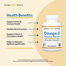 Load image into Gallery viewer, California Gold Nutrition Premium Omega-3 Fish Oil 1100mg EPA/DHA Softgels