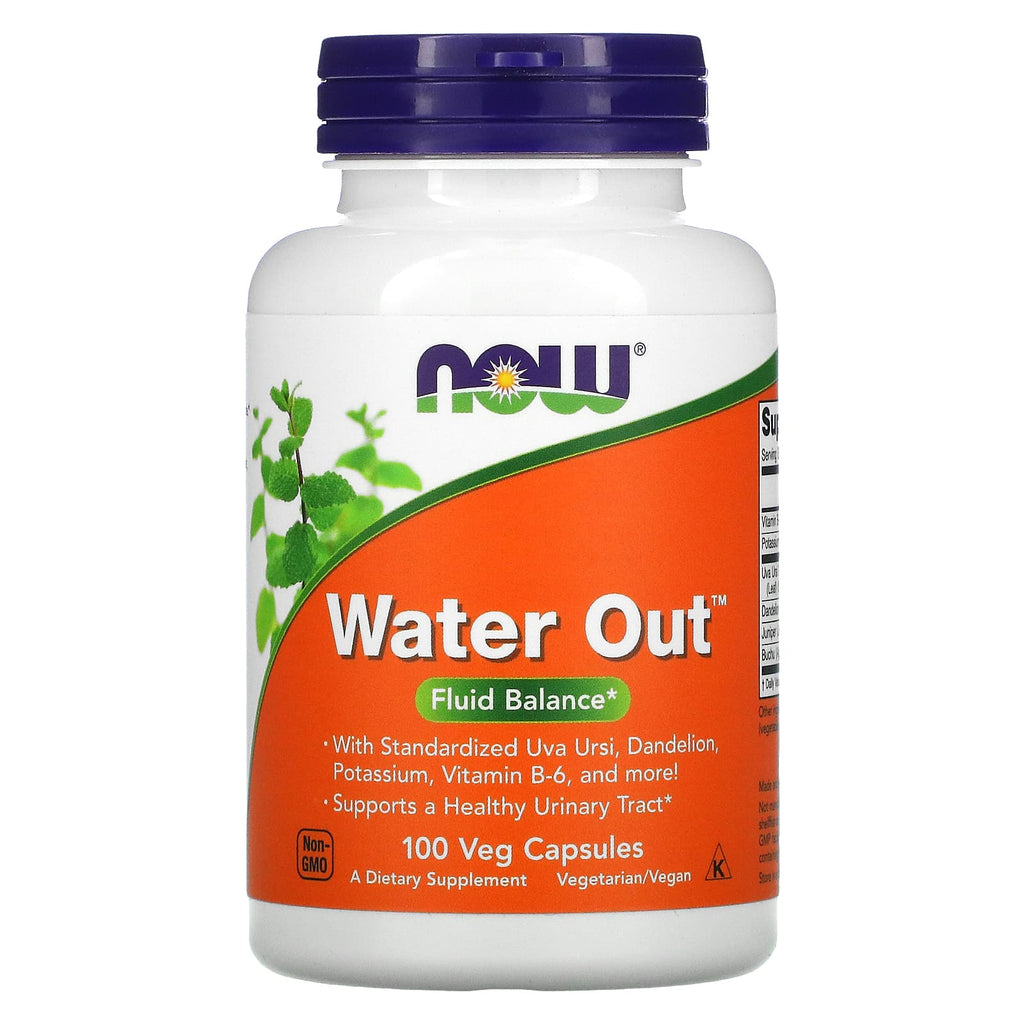 NOW Foods Water Out Fluid Balance Dandelion Uva Ursi Juniper Veg Capsules