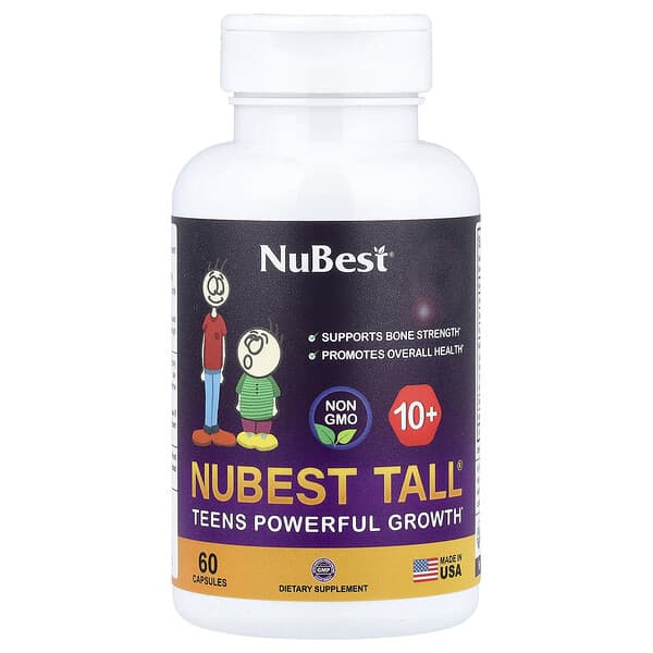 NuBest Tall 10+ Advanced Teen Growth Support, 60 Capsules for Healthy Development