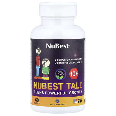 NuBest Tall 10+ Advanced Teen Growth Support, 60 Capsules for Healthy Development