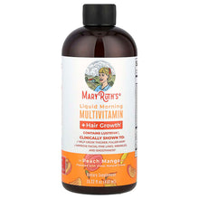 Load image into Gallery viewer, MaryRuth&#39;s Liquid Morning Multivitamin + Hair Growth, Peach Mango, 15.22 fl oz