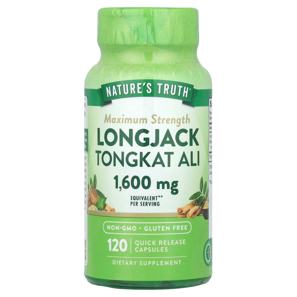 Nature's Truth Maximum Strength Longjack Tongkat Ali, 800mg Quick Release Capsules, 120 Count