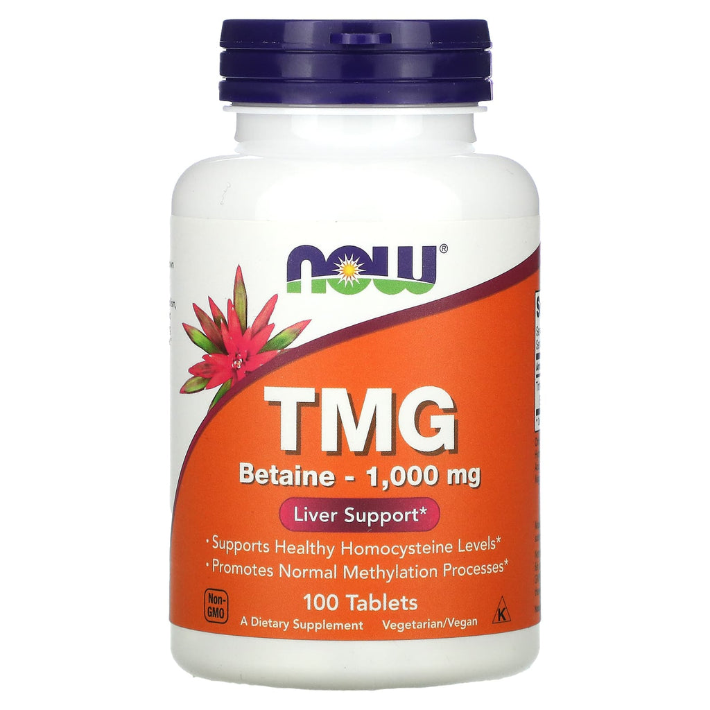 NOW Foods TMG 1000mg Betaine: Optimal Liver and Homocysteine Support, 100 Tablets