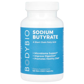 BodyBio Sodium Butyrate: Advanced Gut Health Support, 100 Non-GMO Capsules
