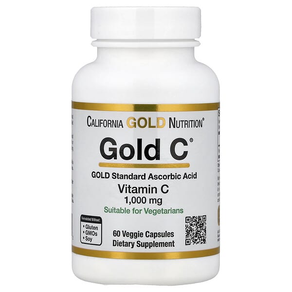 California Gold Nutrition Gold C® USP Grade Vitamin C 1000mg Veggie Capsules