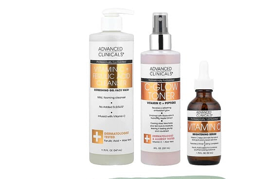 Advanced Clinicals iHerb Exclusive Vitamin C Brightening Kit for Radiant Skin (4-Piece Set)