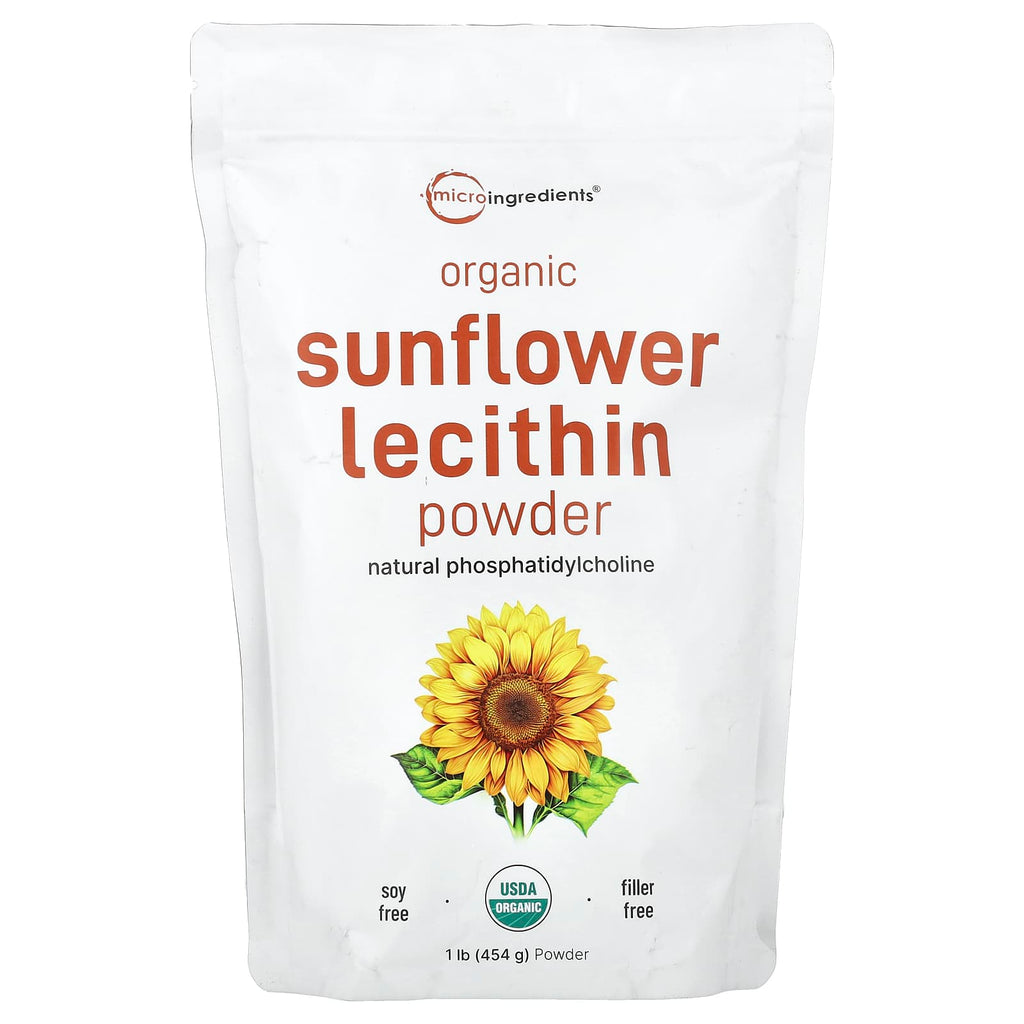 Premium Organic Sunflower Lecithin Powder, Non-GMO, Soy-Free, 1 Pound, 454g