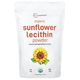 Premium Organic Sunflower Lecithin Powder, Non-GMO, Soy-Free, 1 Pound, 454g