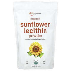Premium Organic Sunflower Lecithin Powder, Non-GMO, Soy-Free, 1 Pound, 454g