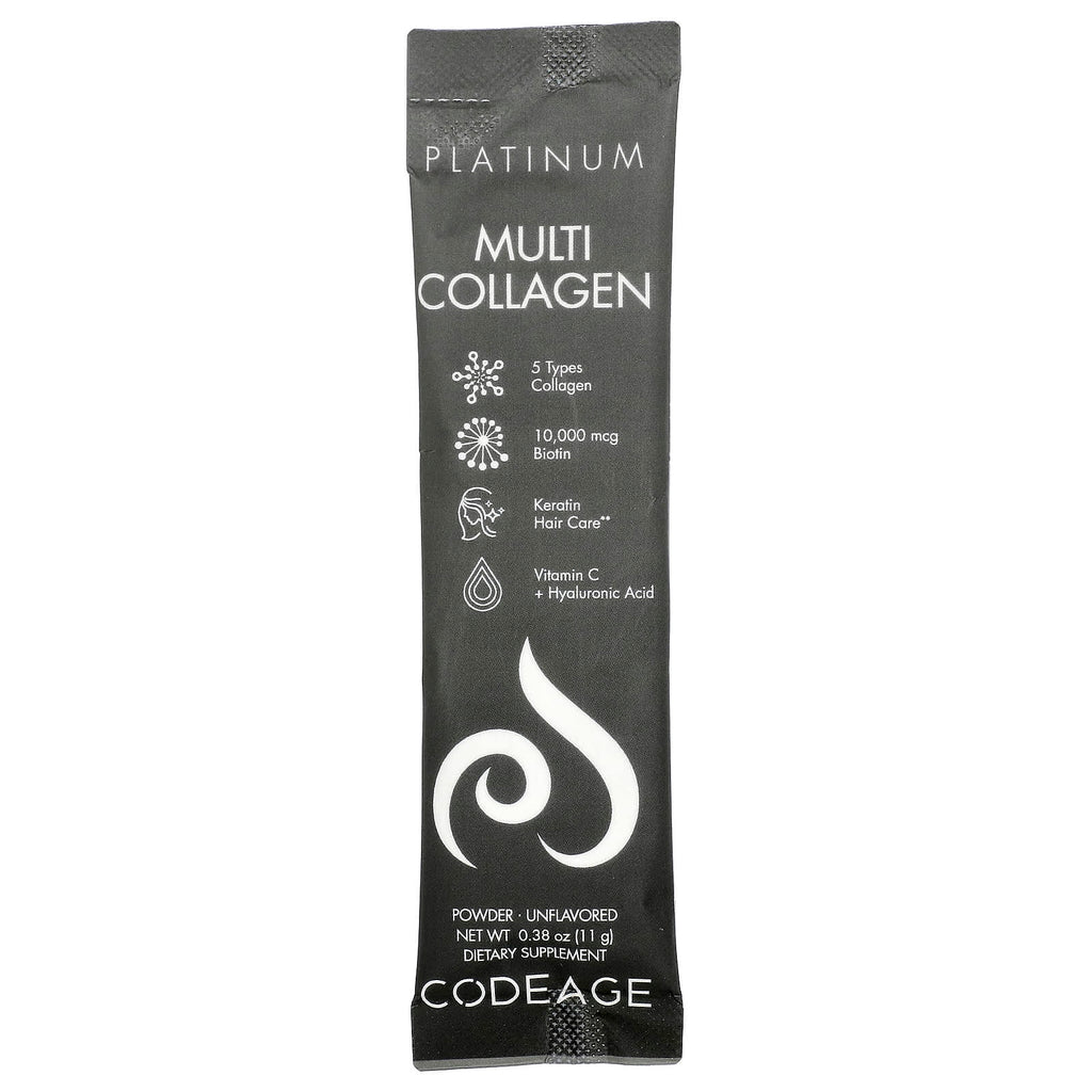 Codeage Platinum Multi Collagen Peptides: Unflavored 5-Type Hydrolyzed Powder, 30 Servings