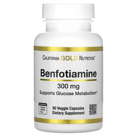 California Gold Nutrition Benfotiamine 300mg, 90 Veggie Capsules for Glucose Support