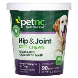 Petnc Natural Care Dog Hip & Joint Liver Soft Chews for Mobility Support
