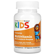 Load image into Gallery viewer, California Gold Kids&#39; Chewable Multivitamin: Probiotics, Enzymes, Vitamins A &amp; C