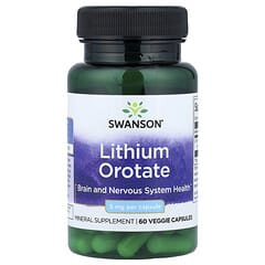 Swanson 5mg Lithium Orotate Brain & Nervous System Support 60 Veggie Capsules