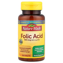 Load image into Gallery viewer, Nature Made Folic Acid 400 mcg Tablets for Women&#39;s Health, 250 Count