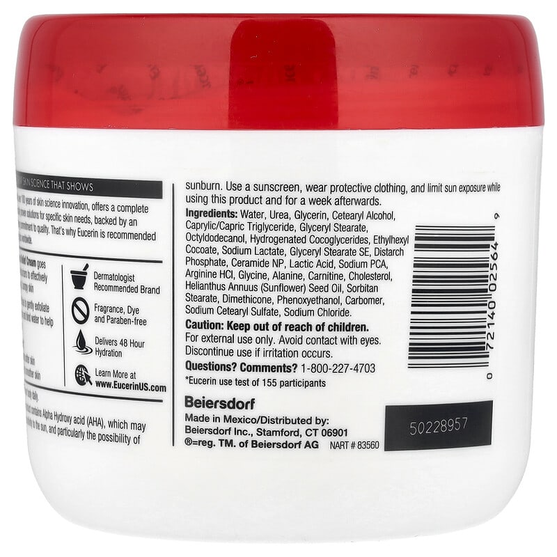 Eucerin Roughness Relief Cream: Fragrance-Free 16oz for Dry, Bumpy Skin