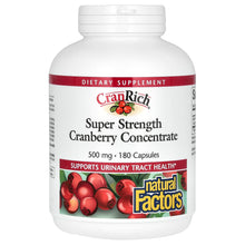Load image into Gallery viewer, Natural Factors CranRich Cranberry Concentrate Super Strength 500 mg 180 Capsules