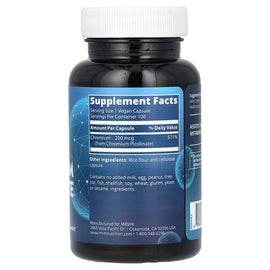 MRM Nutrition Chromium Picolinate 200mcg Vegan Capsules Metabolism Support