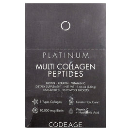 Codeage Platinum Multi Collagen Peptides: Unflavored 5-Type Hydrolyzed Powder, 30 Servings