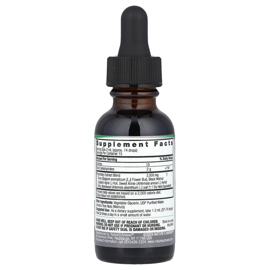 Nature's Answer Black Walnut Wormwood Fluid Extract, Alcohol-Free Herbal Supplement
