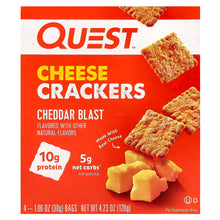 Load image into Gallery viewer, Quest Nutrition Cheddar Blast Protein Cheese Crackers - 4-Pack Low Carb Snack
