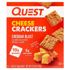 Quest Nutrition Cheddar Blast Protein Cheese Crackers - 4-Pack Low Carb Snack