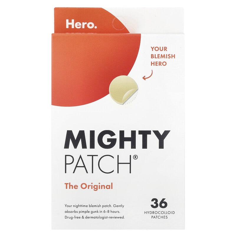 Hero Cosmetics Mighty Patch Original Hydrocolloid Acne Pimple Patches, 36 Count