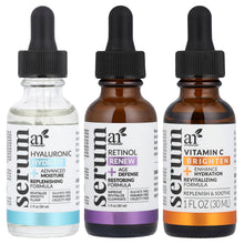 Load image into Gallery viewer, artnaturals Advanced Skin Care Serum Trio Set: Hyaluronic, Retinol, Vitamin C