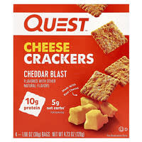 Load image into Gallery viewer, Quest Nutrition Cheddar Blast Protein Cheese Crackers - 4-Pack Low Carb Snack