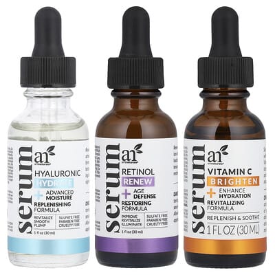 artnaturals Advanced Skin Care Serum Trio Set: Hyaluronic, Retinol, Vitamin C