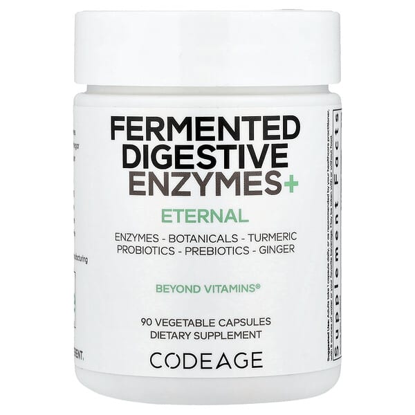 Codeage Fermented Digestive Enzymes+ for Optimal Gut Health - 90 Vegetable Capsules