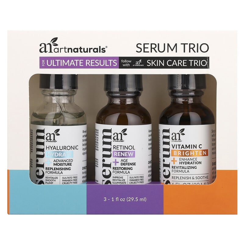 artnaturals Advanced Skin Care Serum Trio Set: Hyaluronic, Retinol, Vitamin C