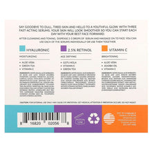 Load image into Gallery viewer, artnaturals Advanced Skin Care Serum Trio Set: Hyaluronic, Retinol, Vitamin C