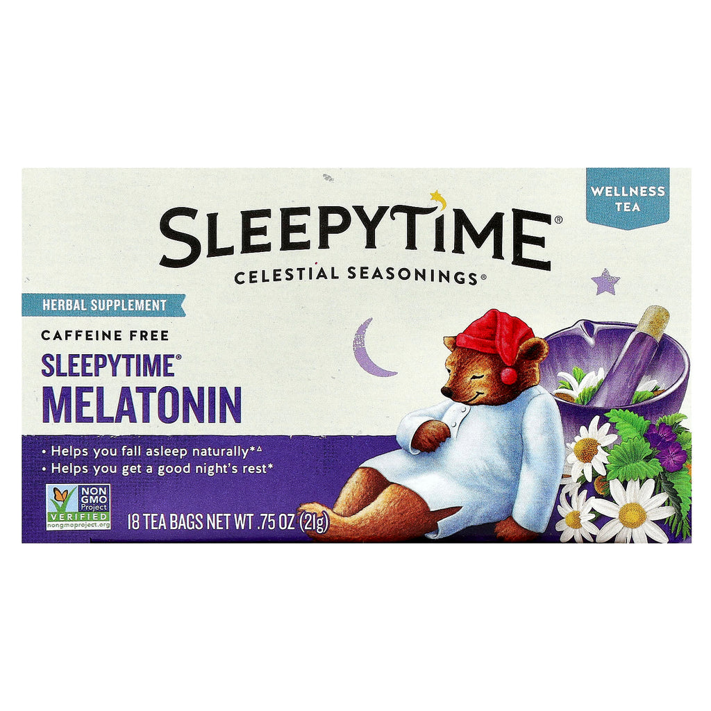 Celestial Seasonings Sleepytime Melatonin Caffeine-Free Herbal Relaxation Wellness Tea Bags
