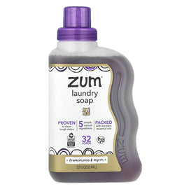 ZUM Natural Concentrated Laundry Soap: Frankincense & Myrrh, 32 fl oz, Plant-Based