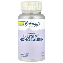 Load image into Gallery viewer, Solaray L-Lysine Monolaurin 1:1 Ratio Immune Support Supplement 60 VegCaps