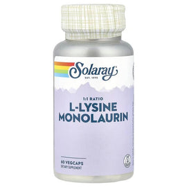 Solaray L-Lysine Monolaurin 1:1 Ratio Immune Support Supplement 60 VegCaps