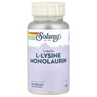 Load image into Gallery viewer, Solaray L-Lysine Monolaurin 1:1 Ratio Immune Support Supplement 60 VegCaps