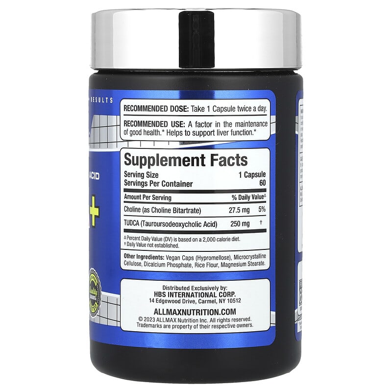 ALLMAX TUDCA+ 250mg 60 Capsules: Advanced Liver Support Formula for Optimal Health