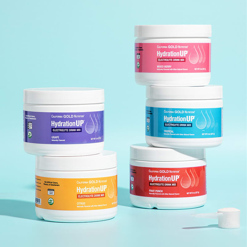 California Gold Nutrition HydrationUP Electrolyte Drink Mix Fruit Punch 8oz