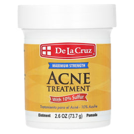 De La Cruz Maximum Strength 10% Sulfur Acne Treatment Ointment, Clears Pimples & Blackheads