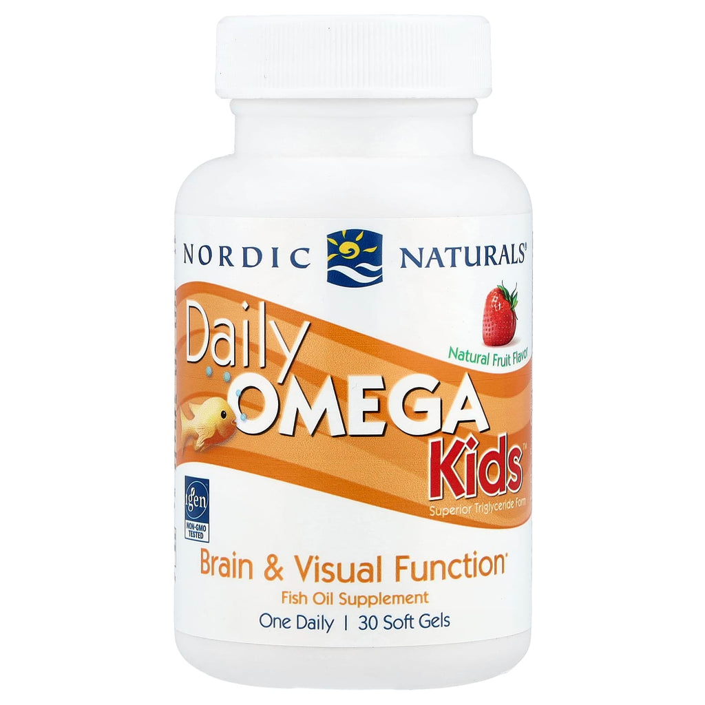 Nordic Naturals Daily Omega Kids Natural Fruit Soft Gels Brain Visual Function