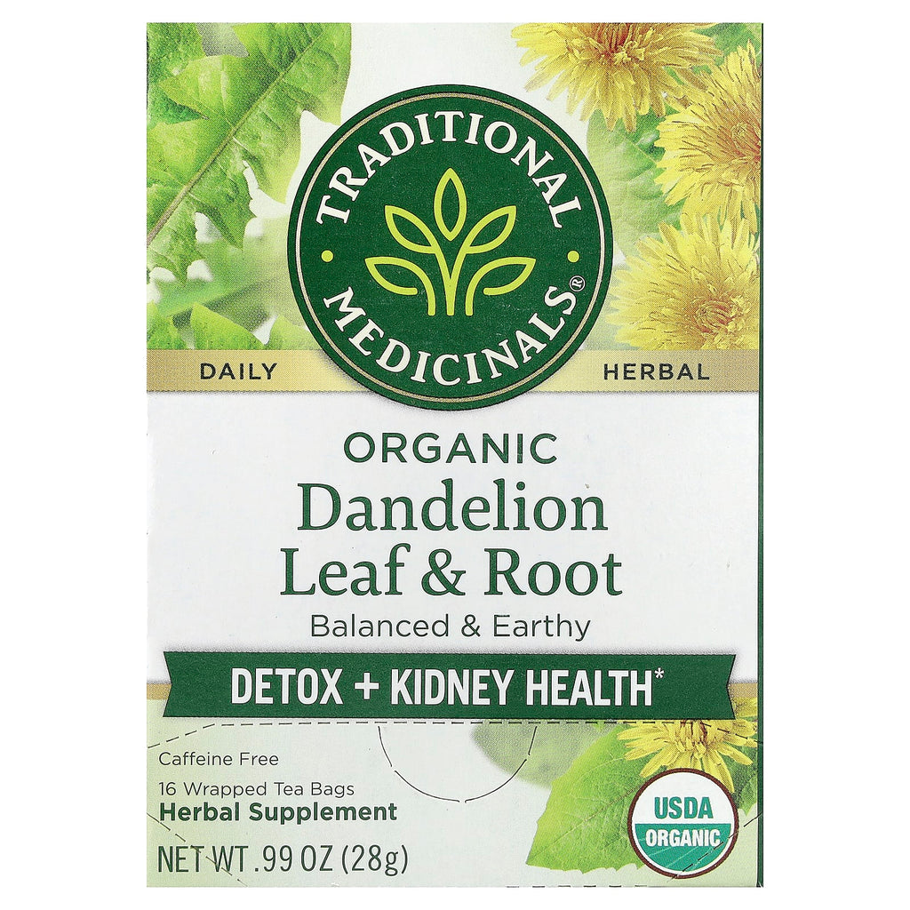 Traditional Medicinals Organic Dandelion Leaf Root Tea, Caffeine-Free, 16 Bags