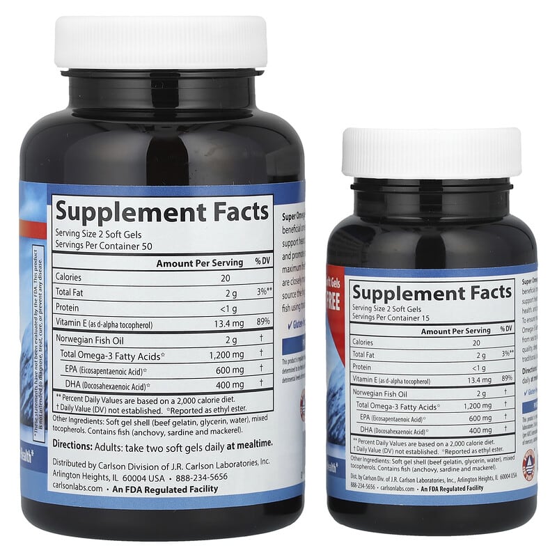 Carlson Wild Caught Super Omega-3 Gems: Premium EPA DHA for Vital Health