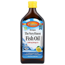 Load image into Gallery viewer, Carlson Norwegian The Very Finest Fish Oil, Natural Lemon Flavor, 16.9 fl oz