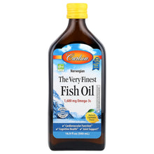 Load image into Gallery viewer, Carlson Norwegian The Very Finest Fish Oil, Natural Lemon Flavor, 16.9 fl oz